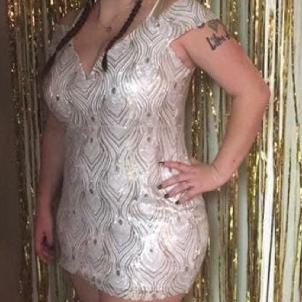 Charolette Russe Gold and Silver Sequin Mini Dress